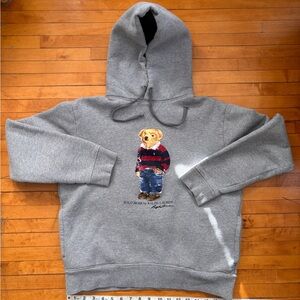 Polo by Ralph Lauren Gray Hoodie with Bear Motif
